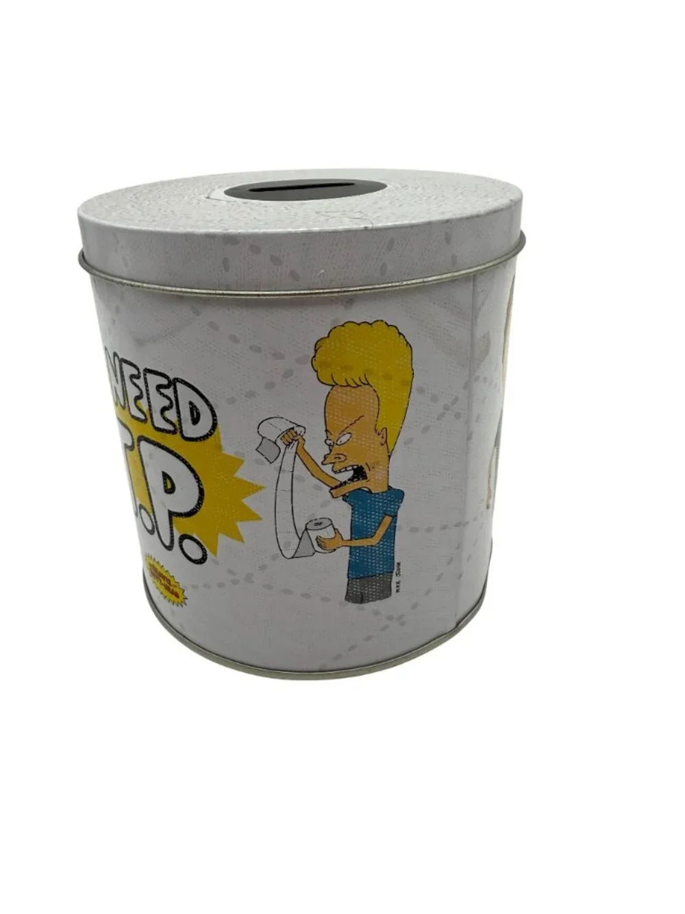 Beavis & Butt-Head Need TP Bunghole Cornholio Coin Bank Metal Tin MTV Mike Judge